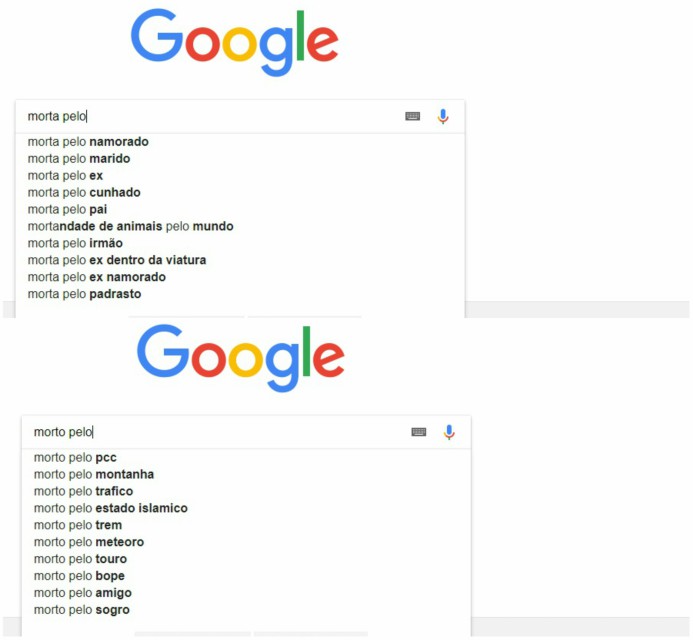 Busca no Google sobre morta por vs morto por">Busca no Google sobre morta por vs morto por
