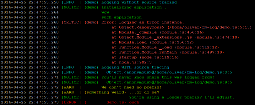 Figura mostrando a tela de um terminal com mensagens de log